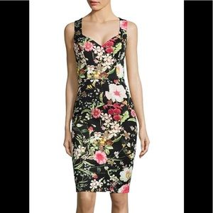 Multi Color Floral Knee Length Dress w/ Pockets